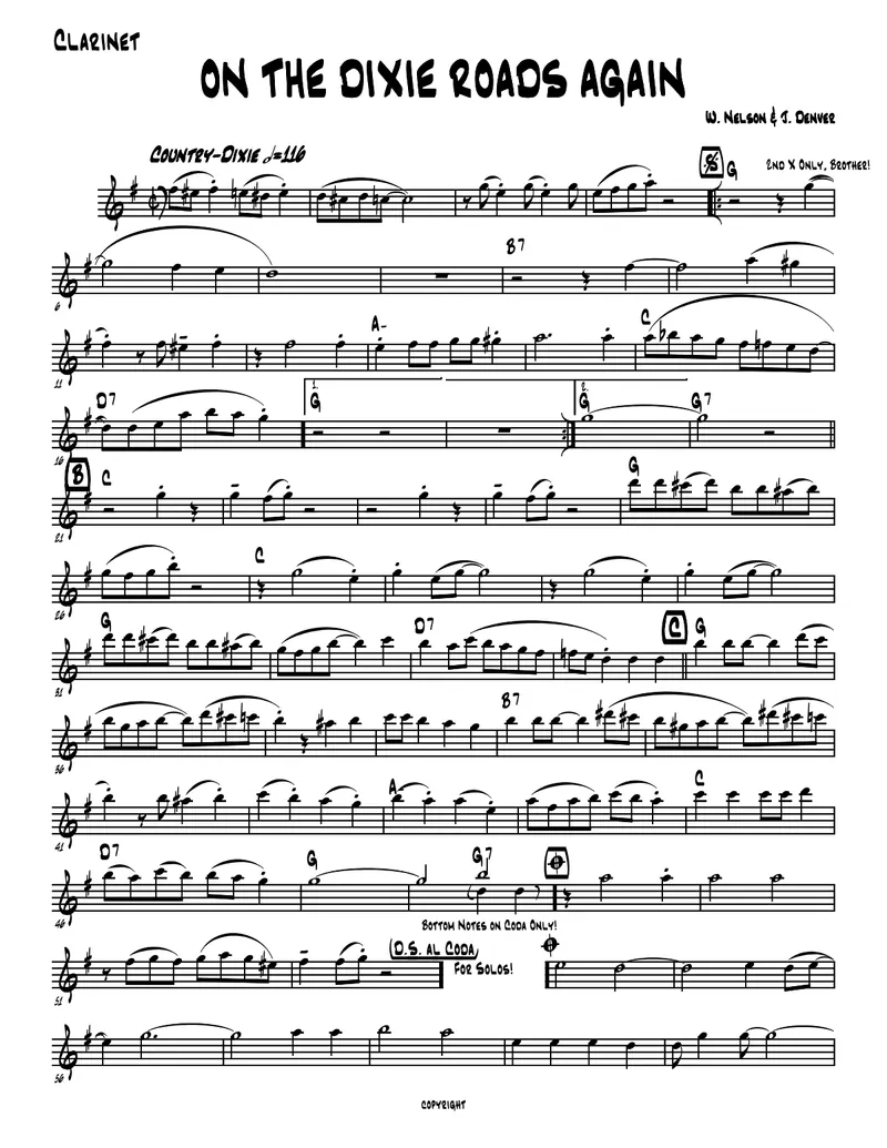 On The Road Again score preview