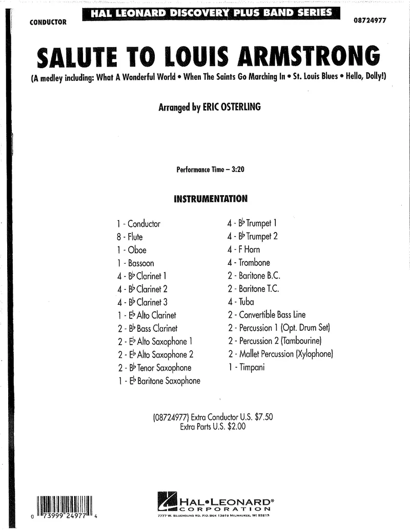 Salute To Louis Armstrong score preview