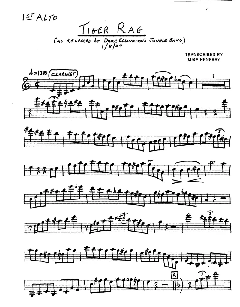 Tiger Rag score preview