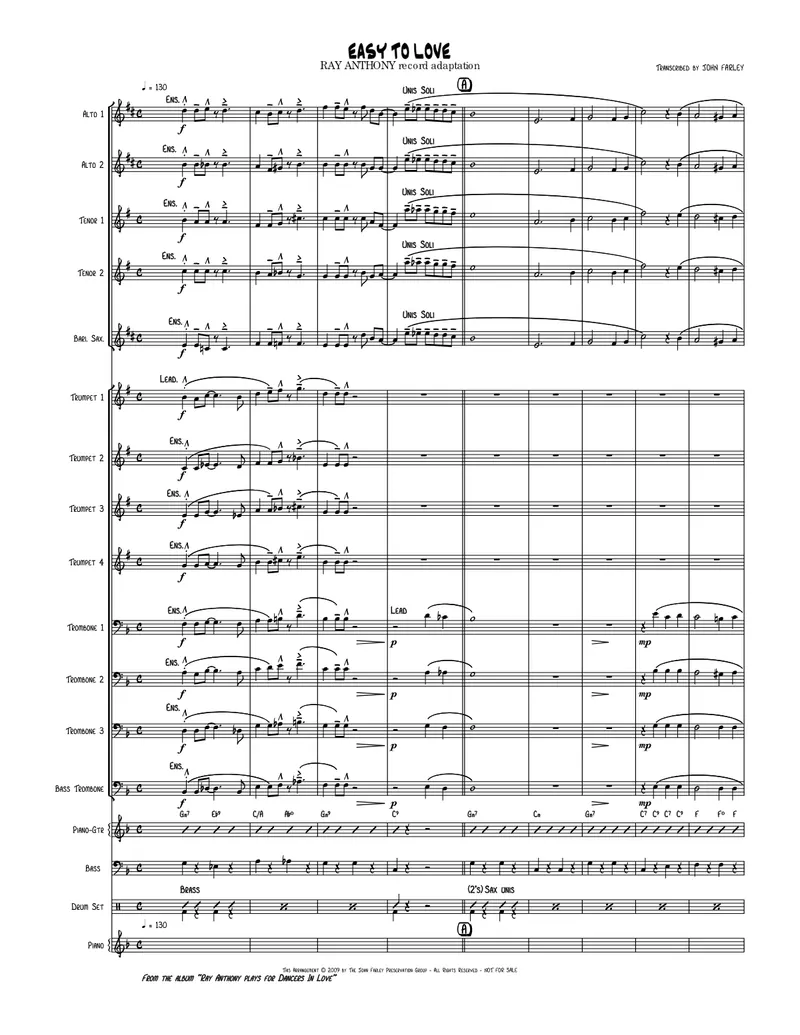 Easy To Love score preview