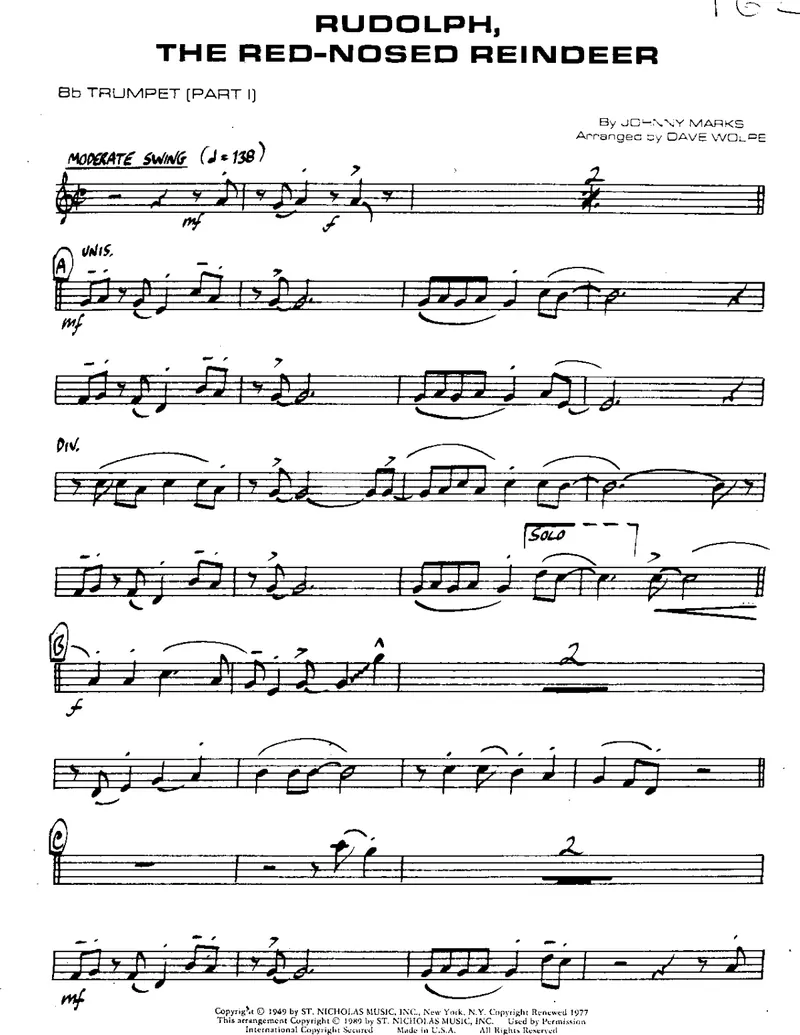 Rudolph The Red-Nosed Reindeer score preview