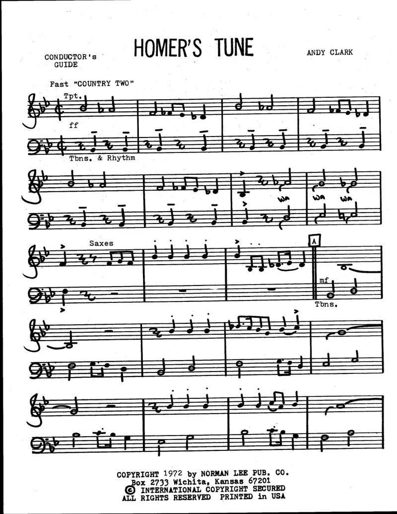 Homer's Tune score preview