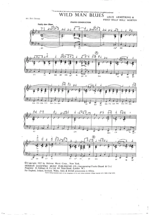 Wild Man Blues score preview