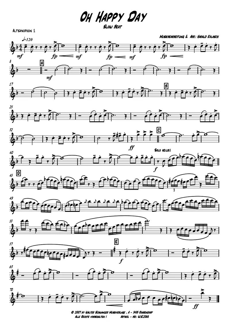 Oh Happy Day score preview