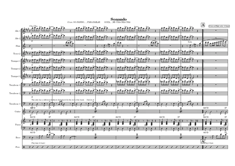 Sonando score preview