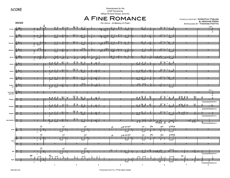 A Fine Romance score preview