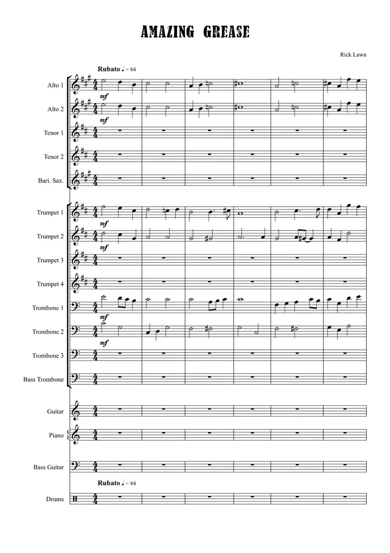 Amazing Grace score preview