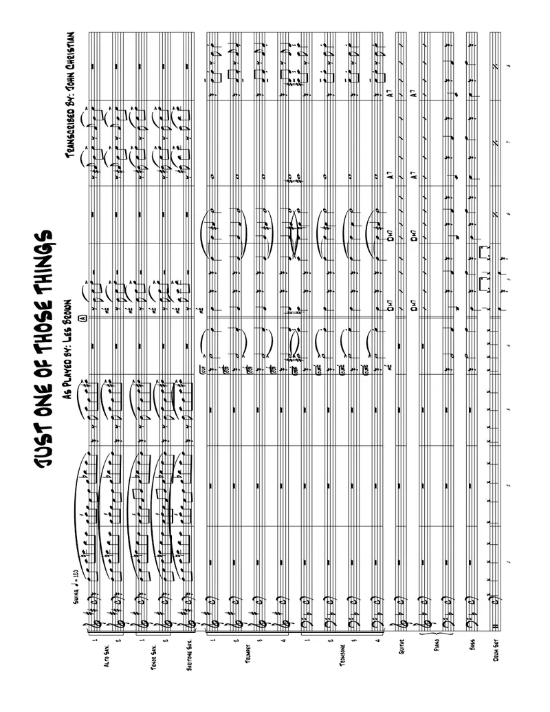 Just One Of Those Things score preview