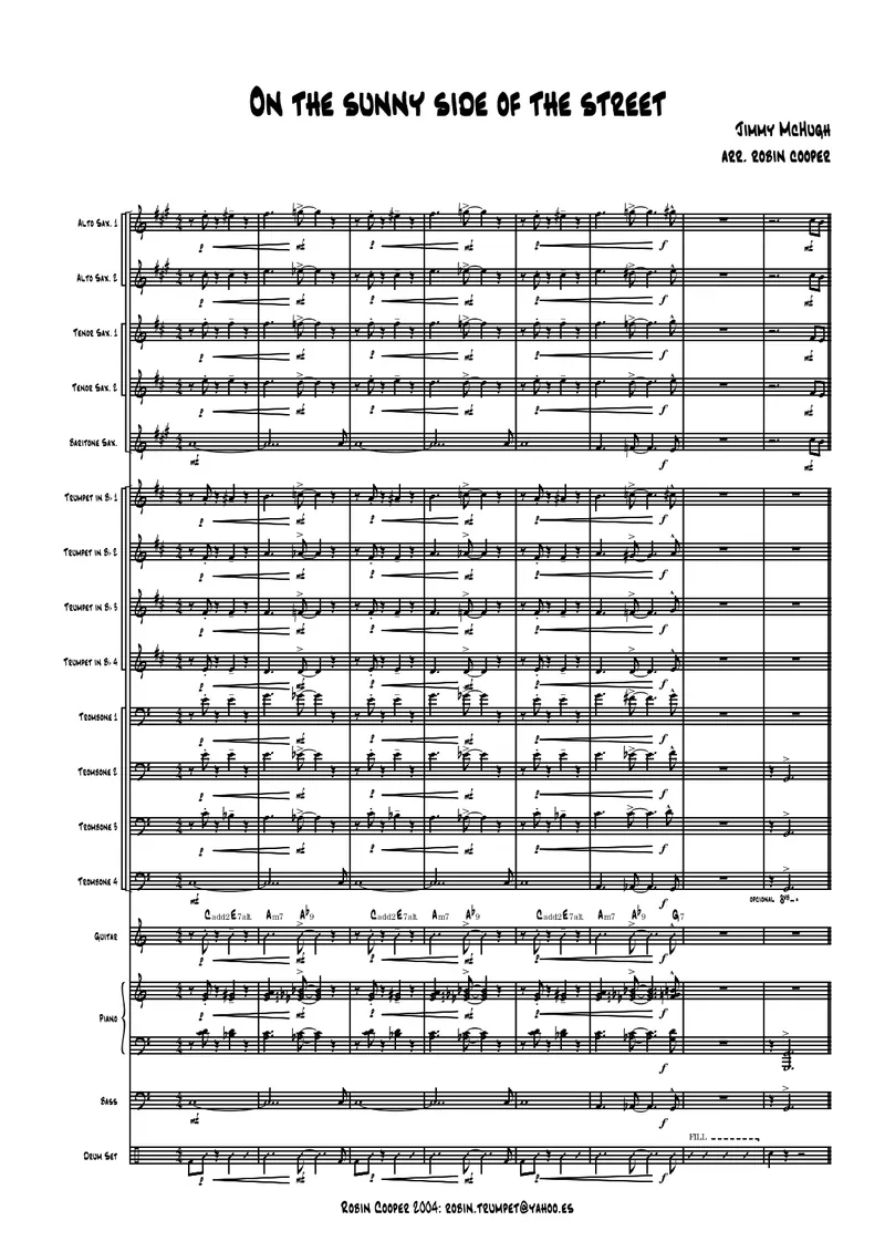 On The Sunny Side Of The Street score preview