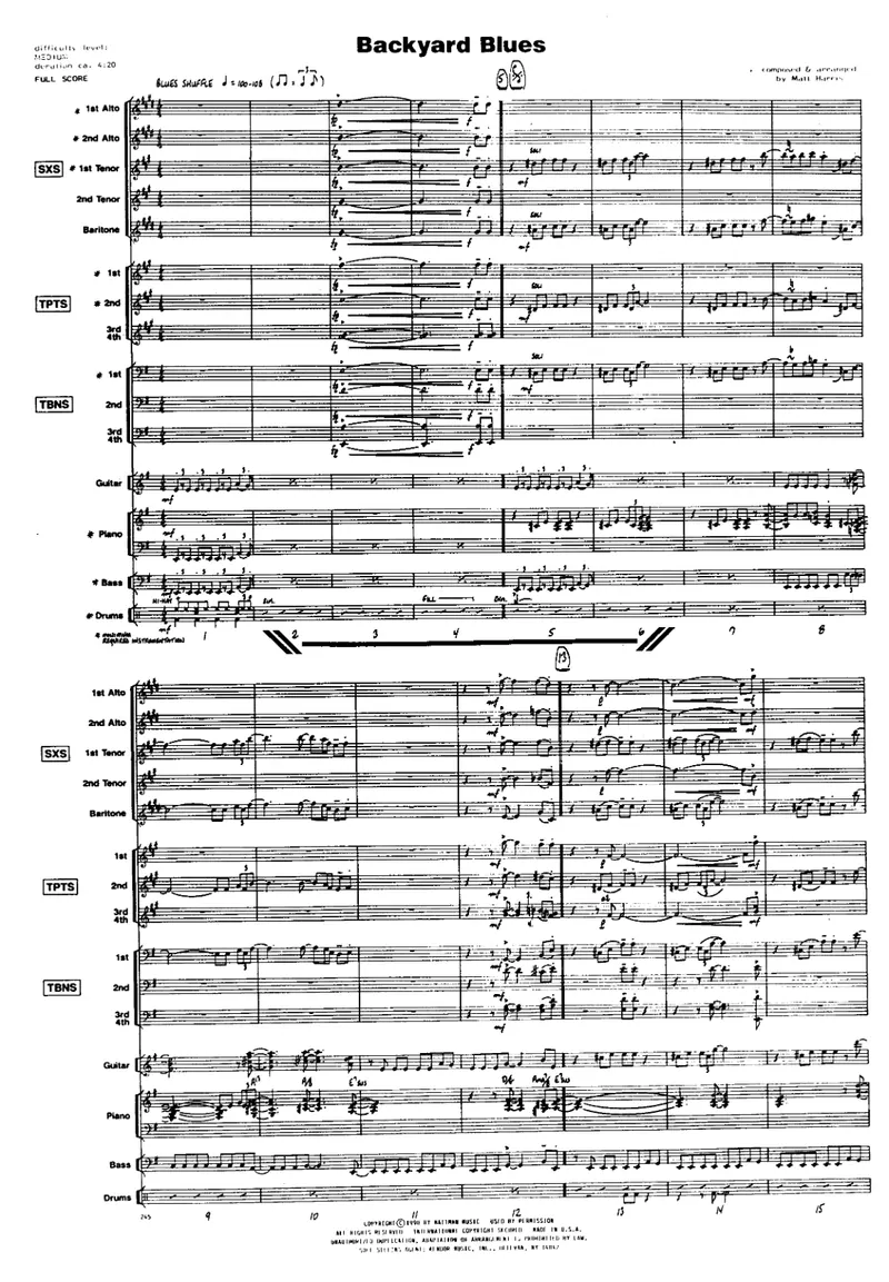 Backyard Blues score preview
