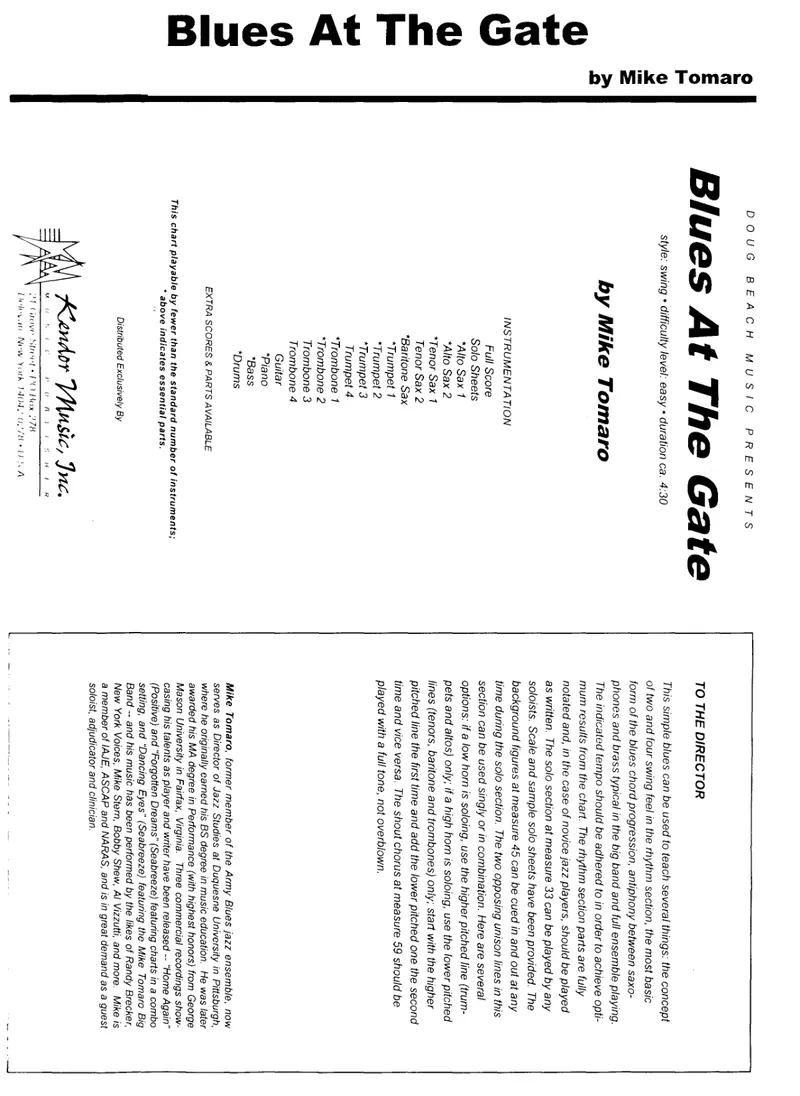 Blues At The Gate score preview