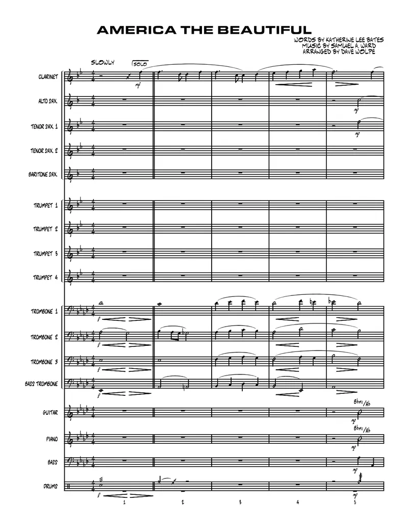 America The Beautiful score preview