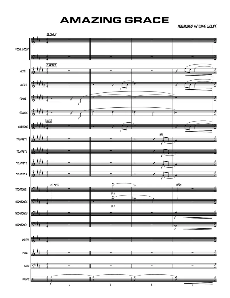 Amazing Grace score preview