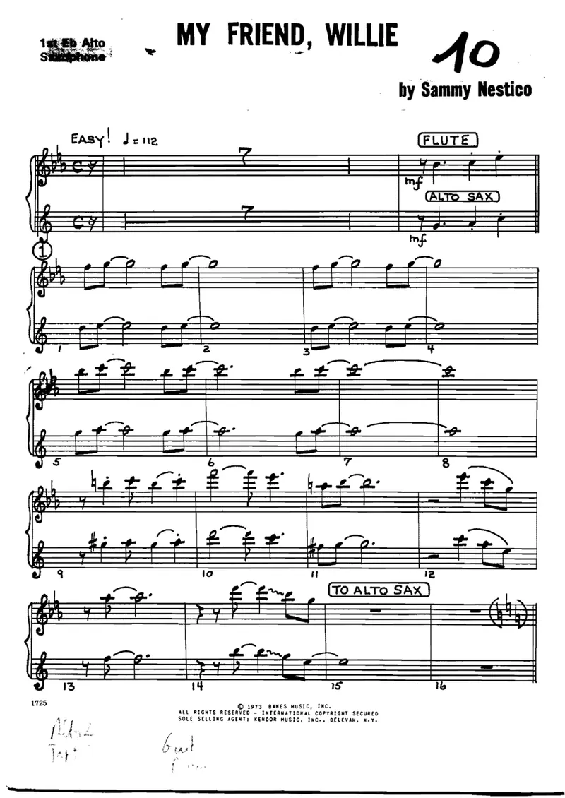 My Friend,Willie score preview