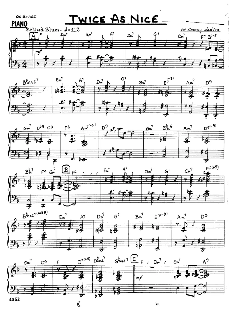 Twice As Nice score preview