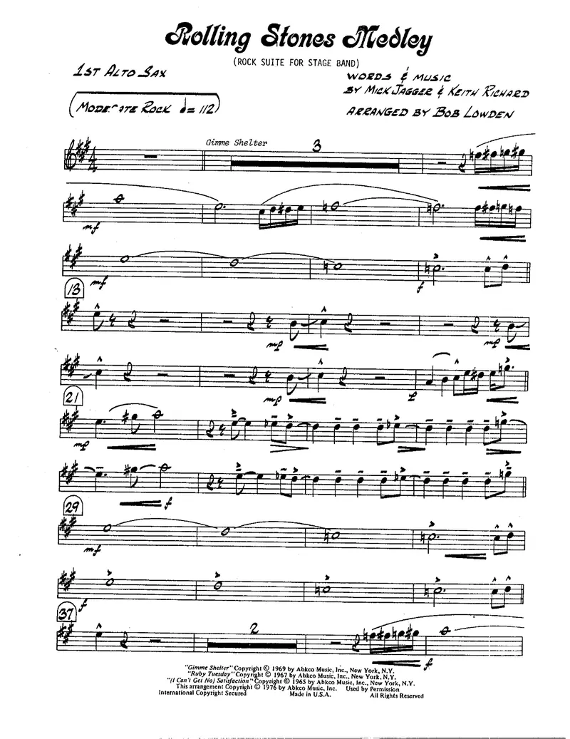 Rolling Stones Medley score preview