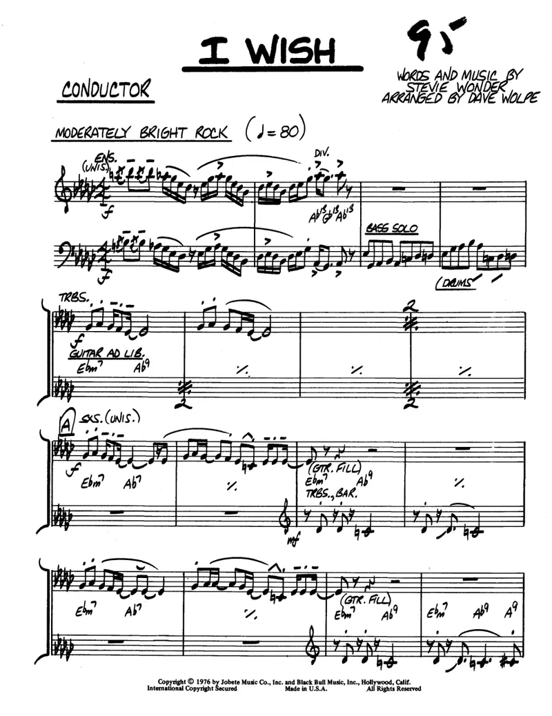I Wish score preview