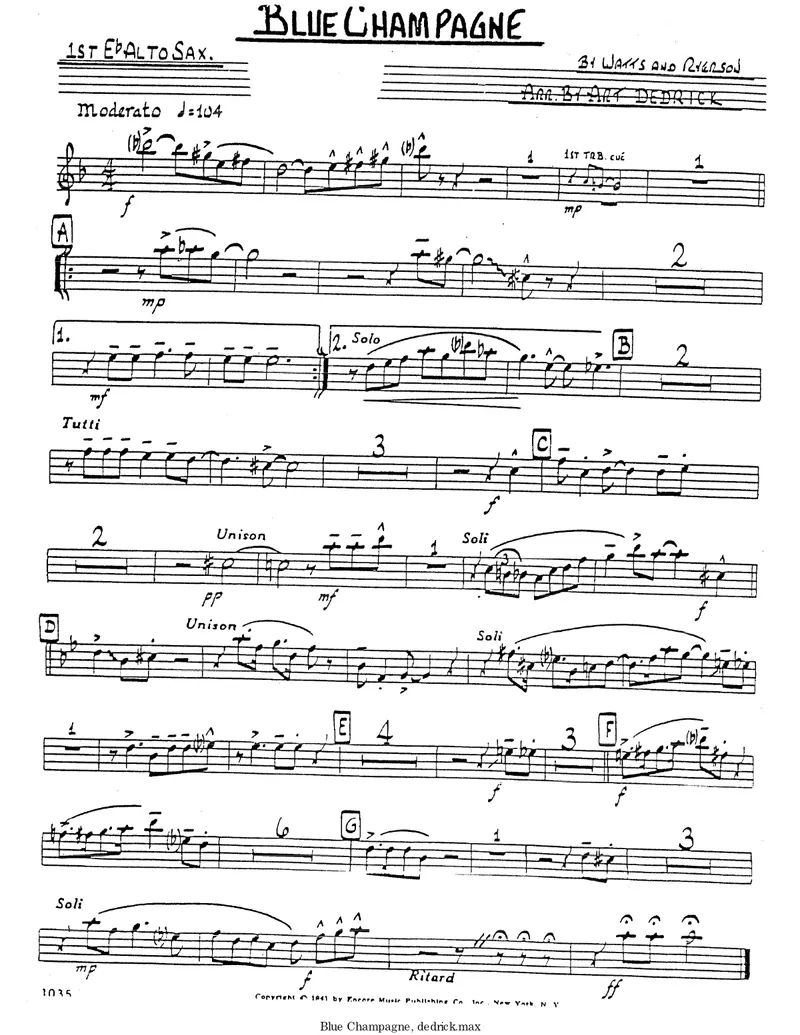 Blue Champagne score preview