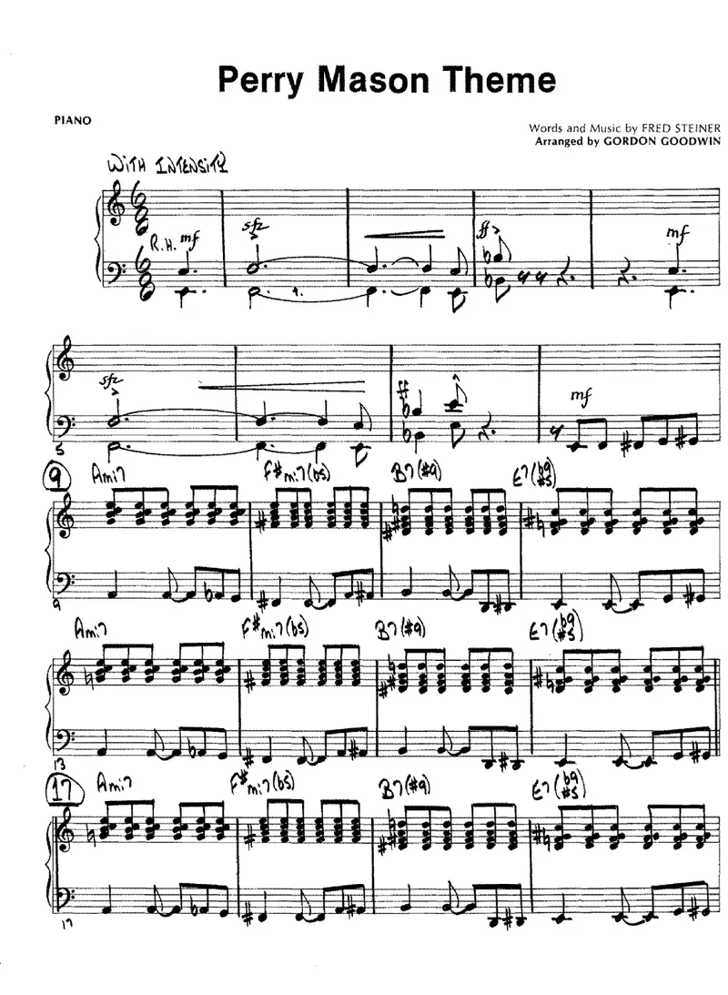 Perry Mason Theme score preview