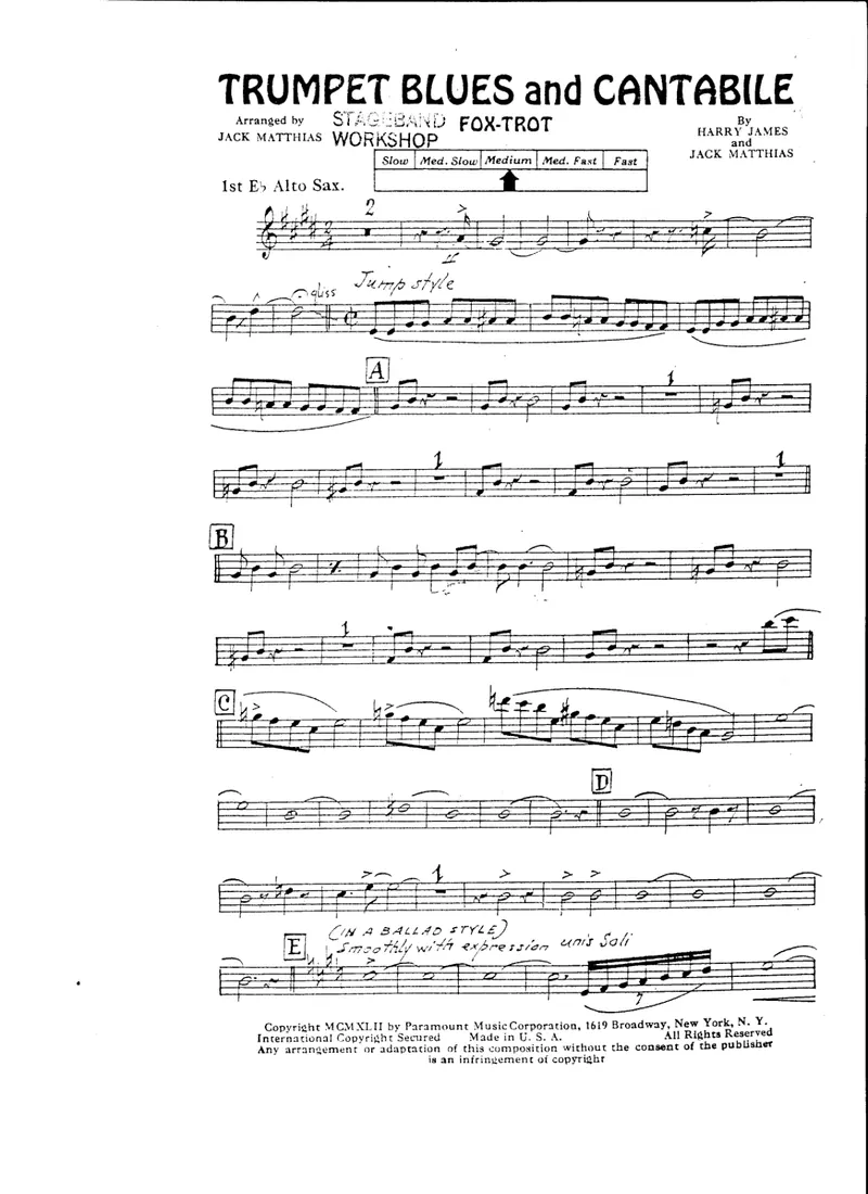 Trumpet Blues And Cantabile preview page 1