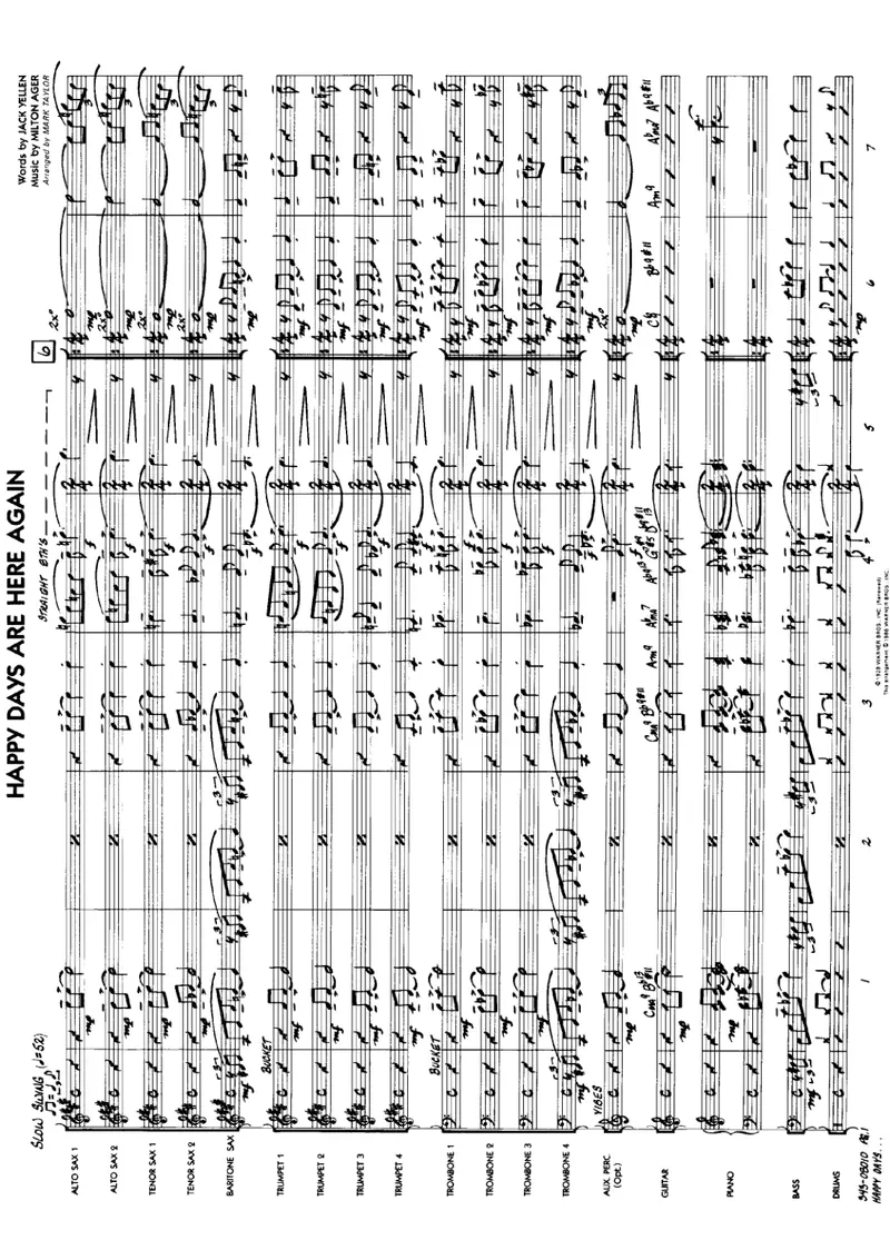 Happy Days Are Here Again score preview