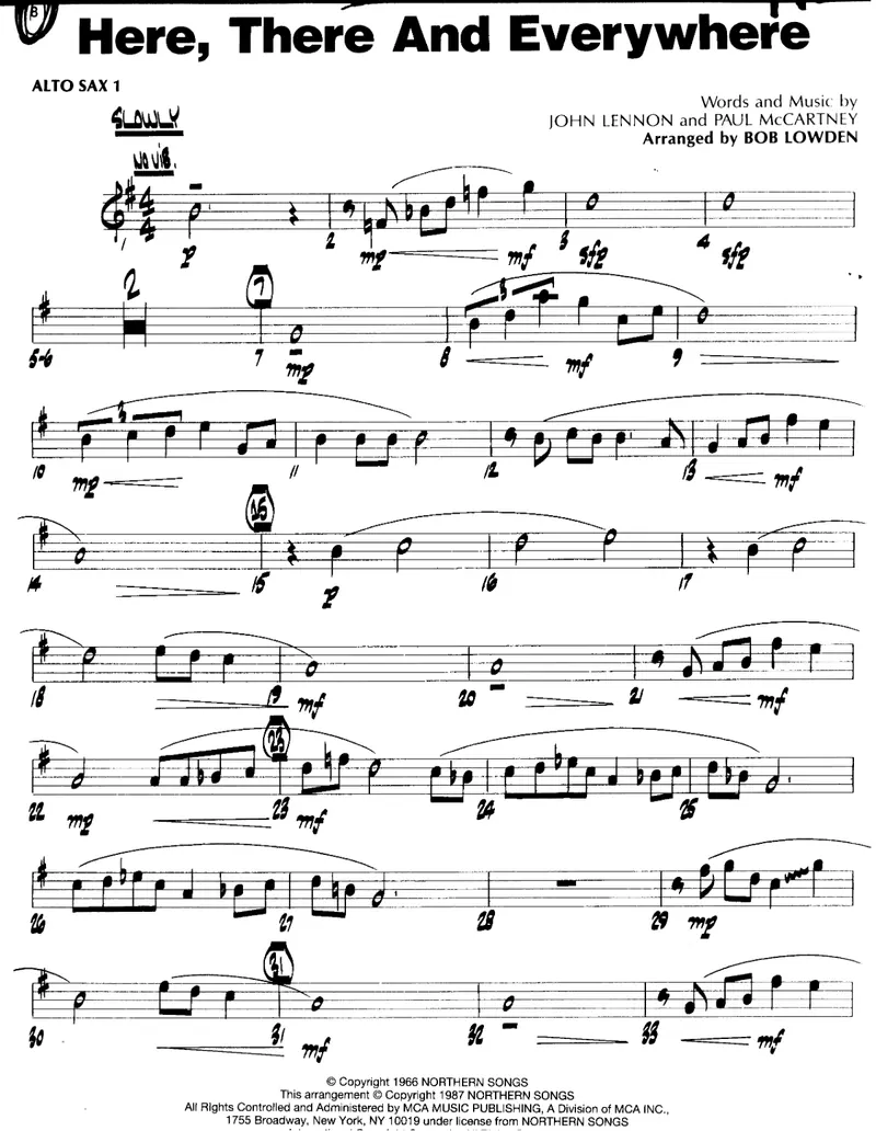 Here, There And Everywhere score preview