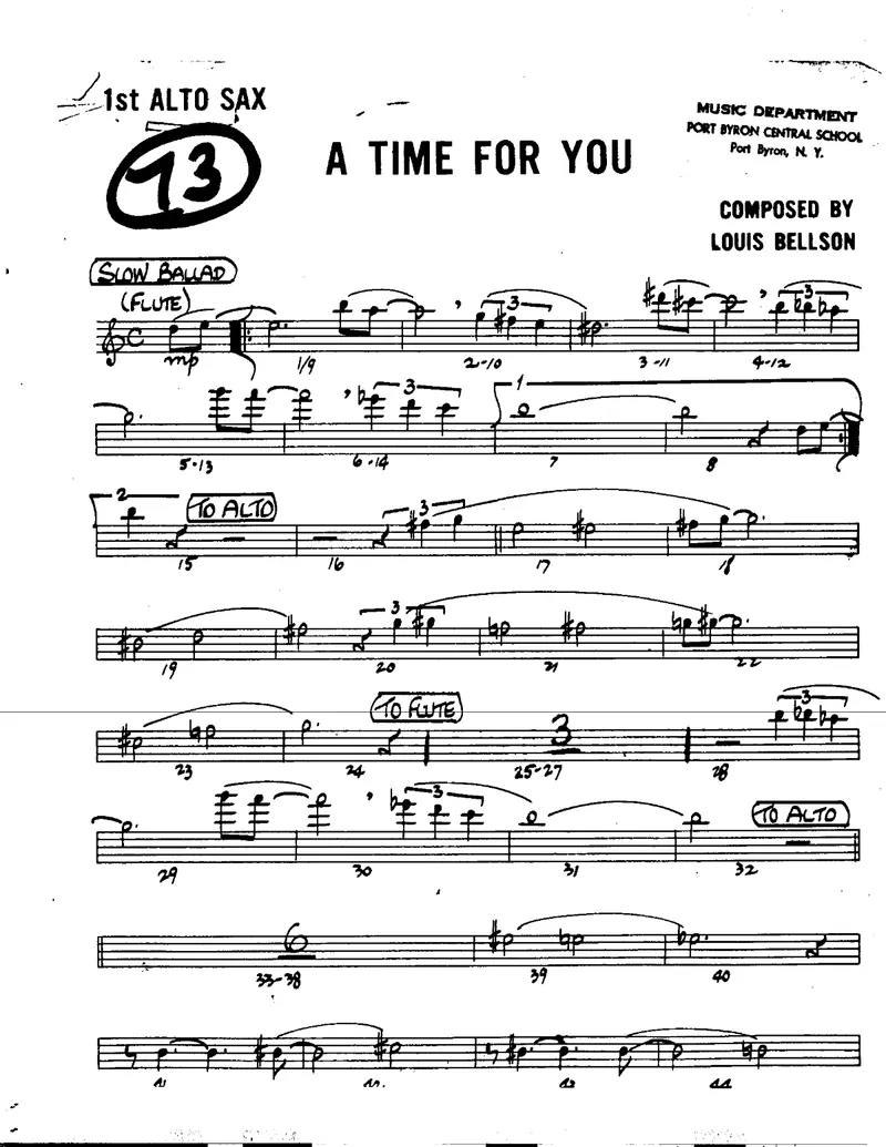 A Time For You score preview