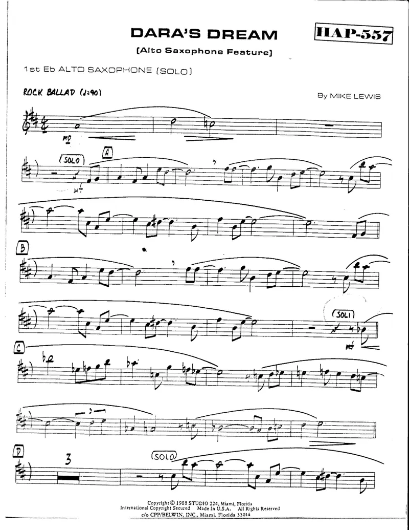 Dara's Dream score preview