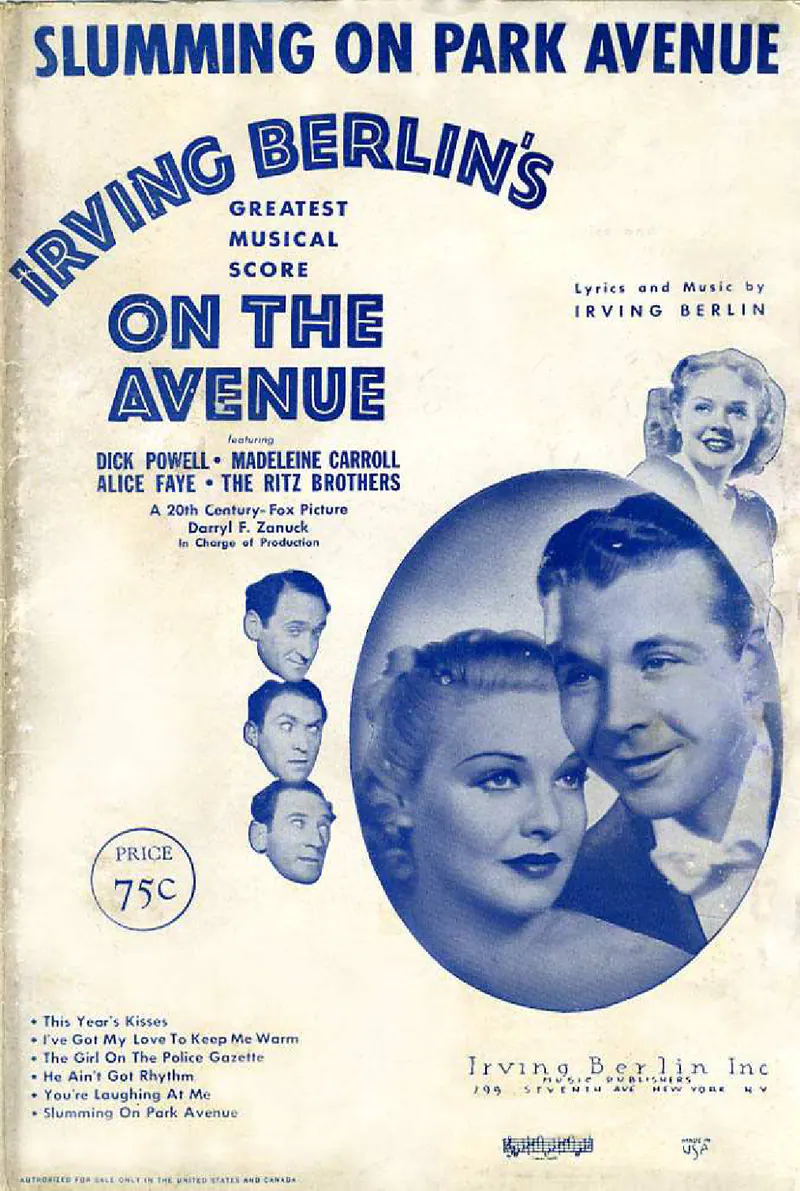 Slumming On Park Avenue score preview
