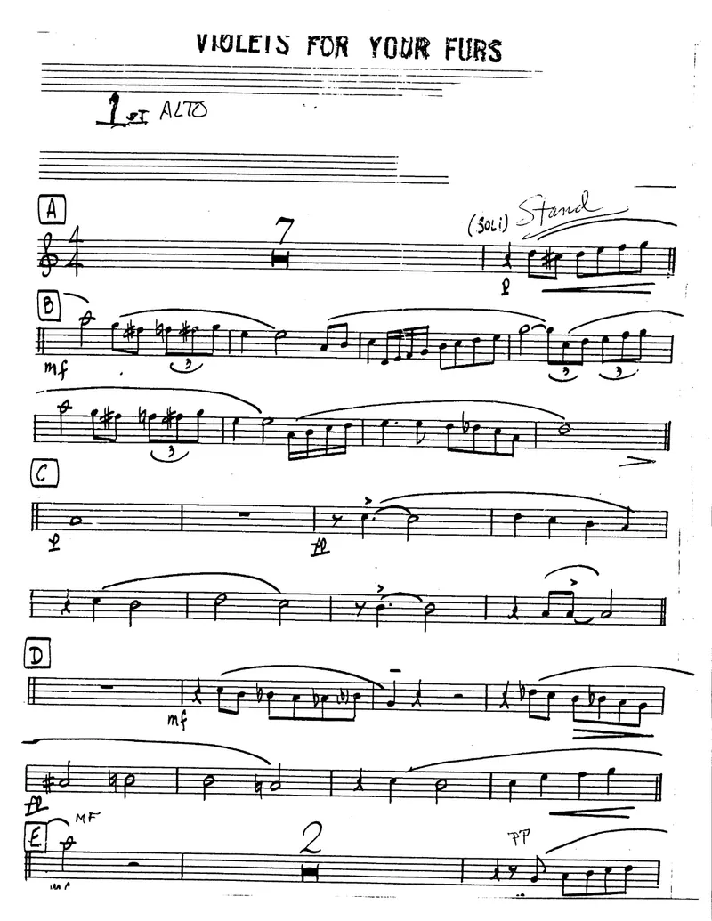 Violets For Your Furs score preview