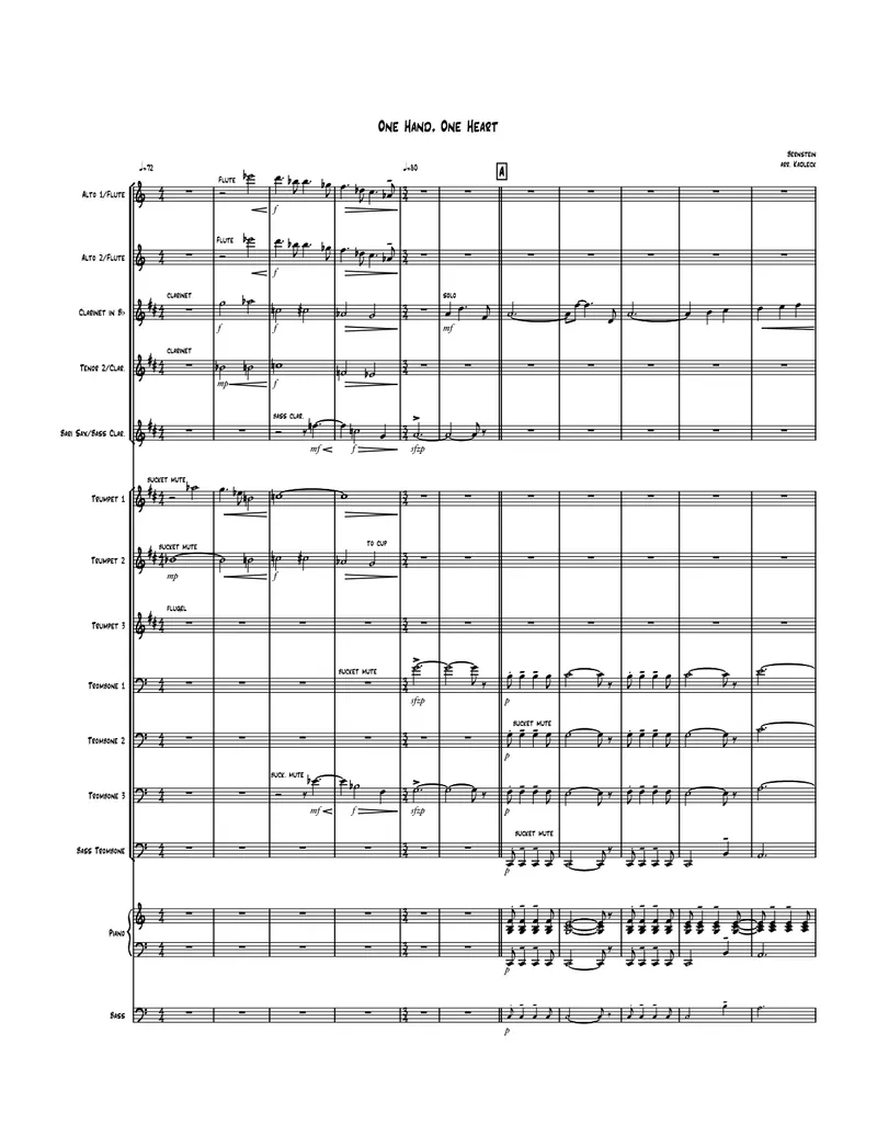 One Hand, One Heart score preview