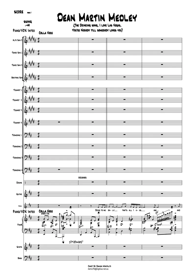 Dean Martin Medley (5-4-4-4) Vocal score preview