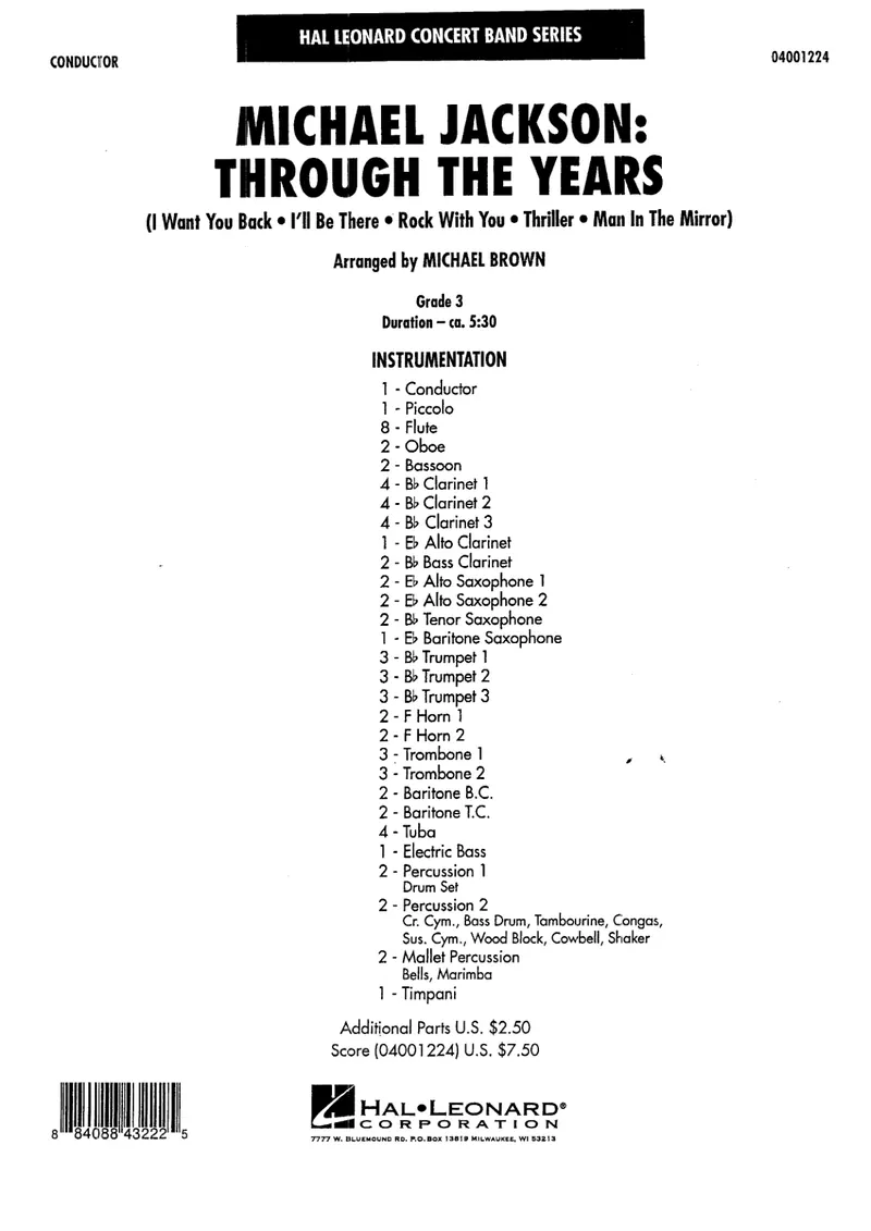 M.Jackson .Through The Years score preview