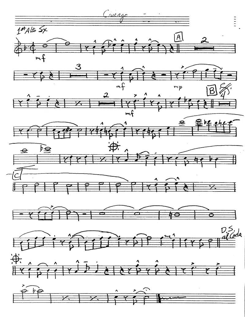 Chicago (Fred Fisher) Vocal In Ab score preview