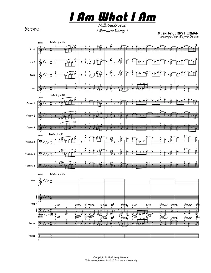 I Am What I Am score preview