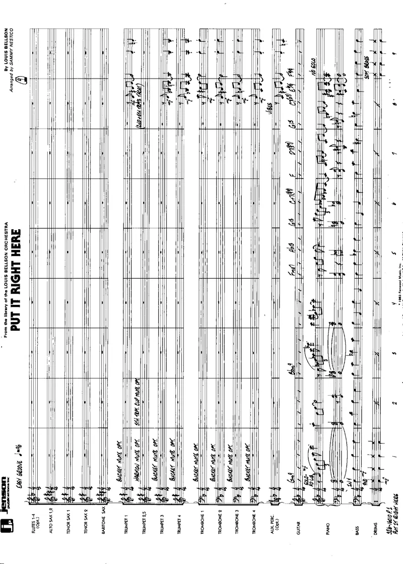 Put It Right Here score preview