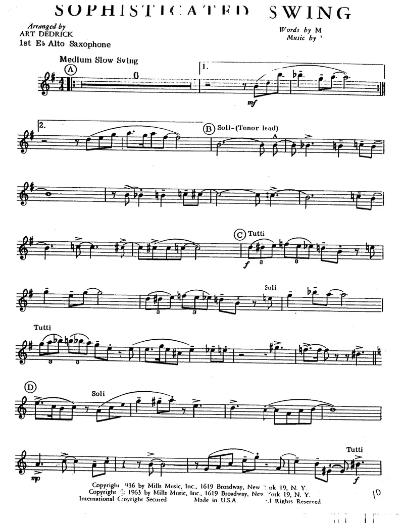 Sophisticated Swing score preview