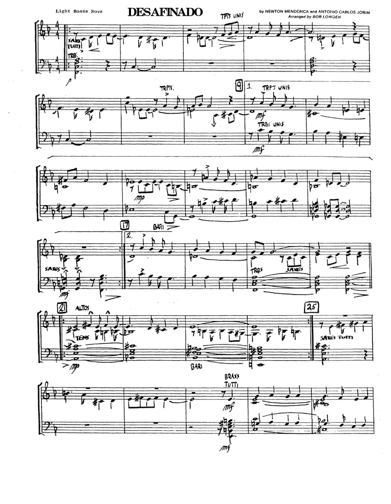 Desafinado score preview