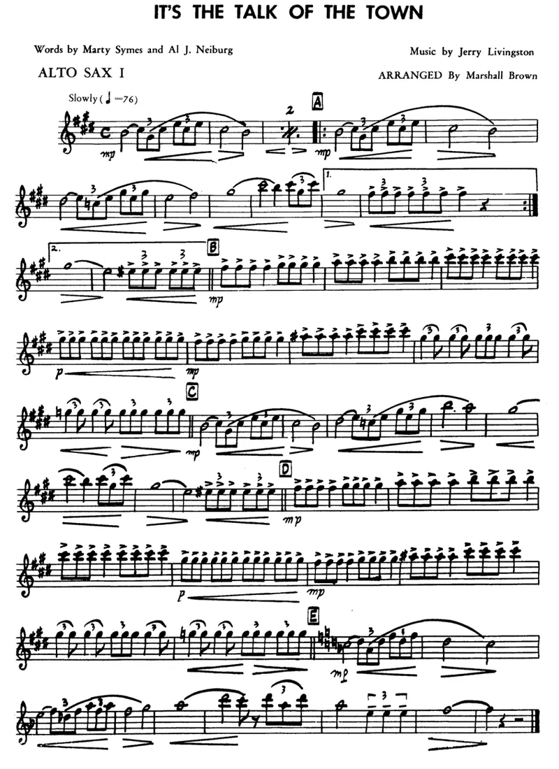 It's The Talk Of The Town score preview