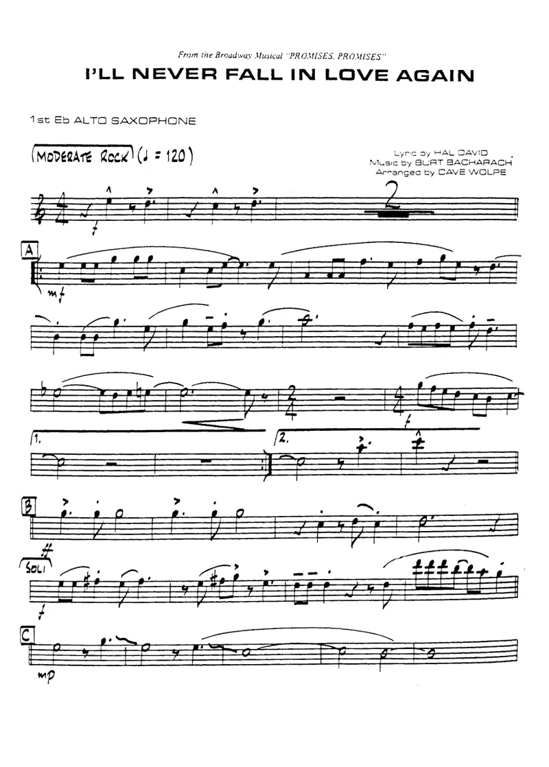 I'll Never Fall In Love Again score preview