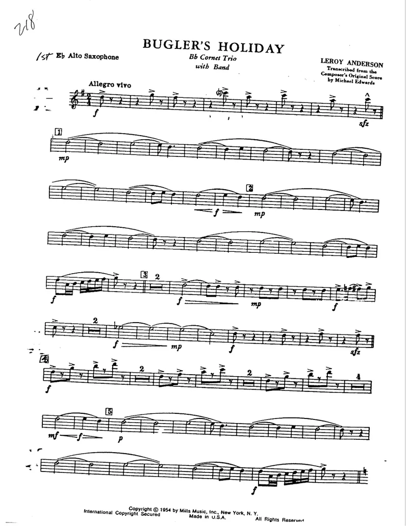 Bugler's Holiday score preview