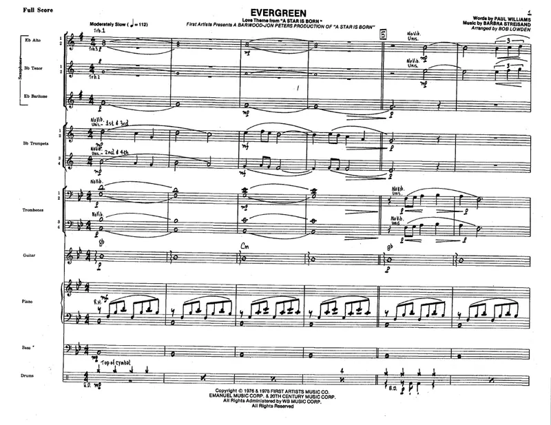Evergreen score preview