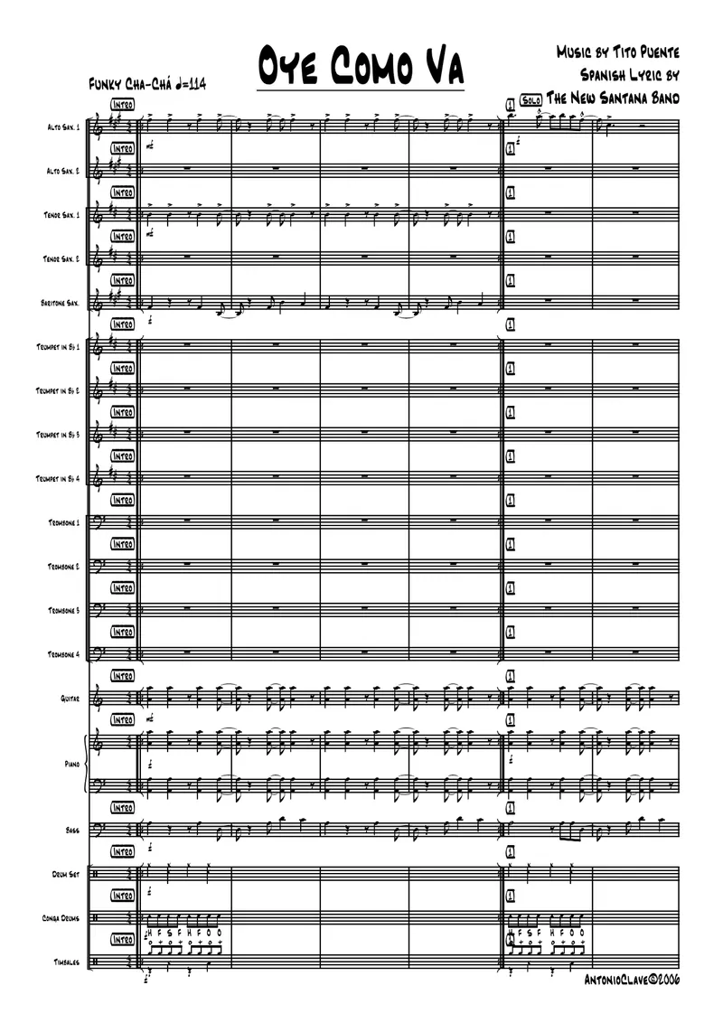 Oye Como Va score preview