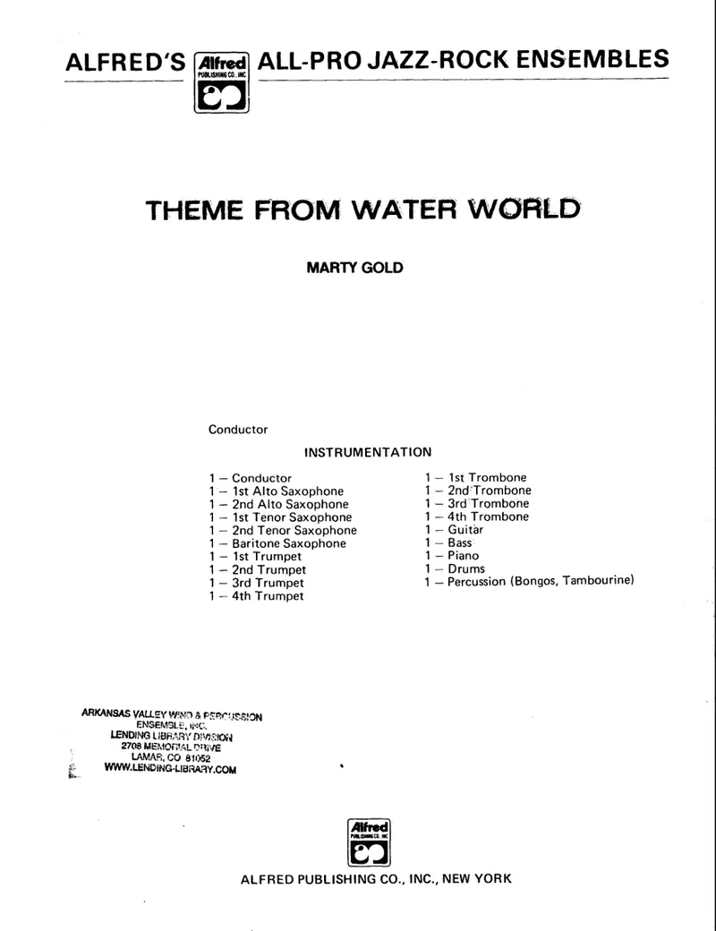 Theme From Water World score preview