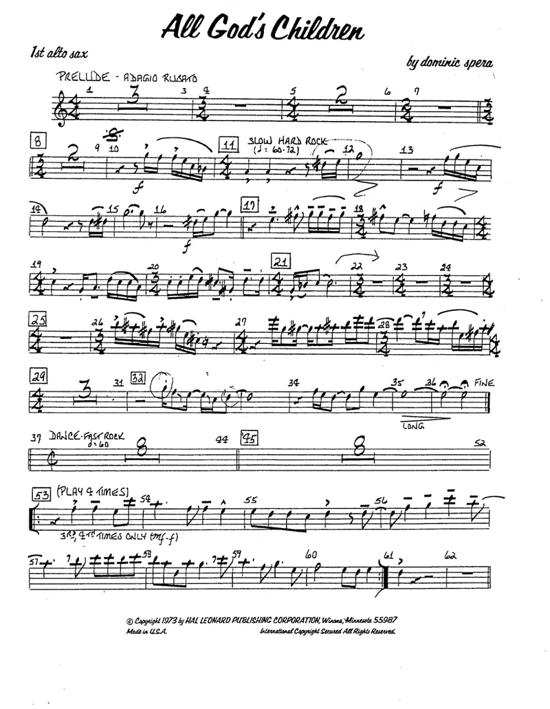 All God's Children score preview