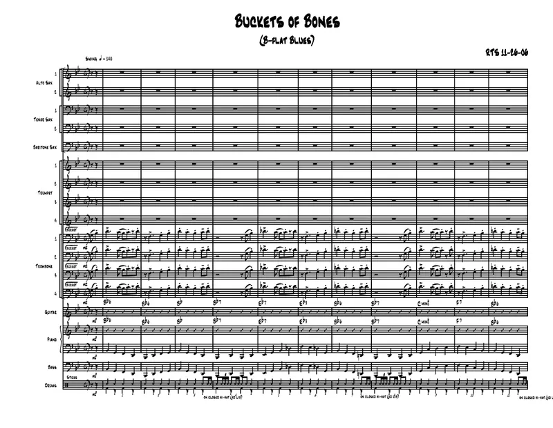 Buckets Of Bones score preview