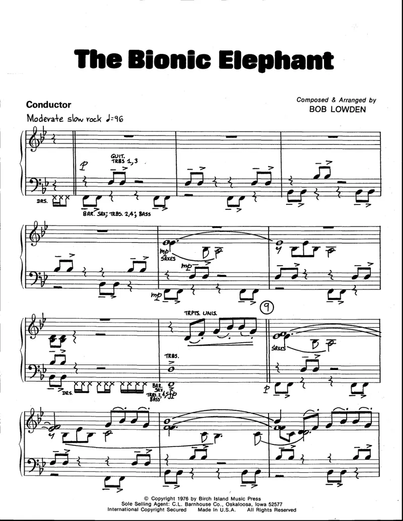 The Bionic Elephant score preview