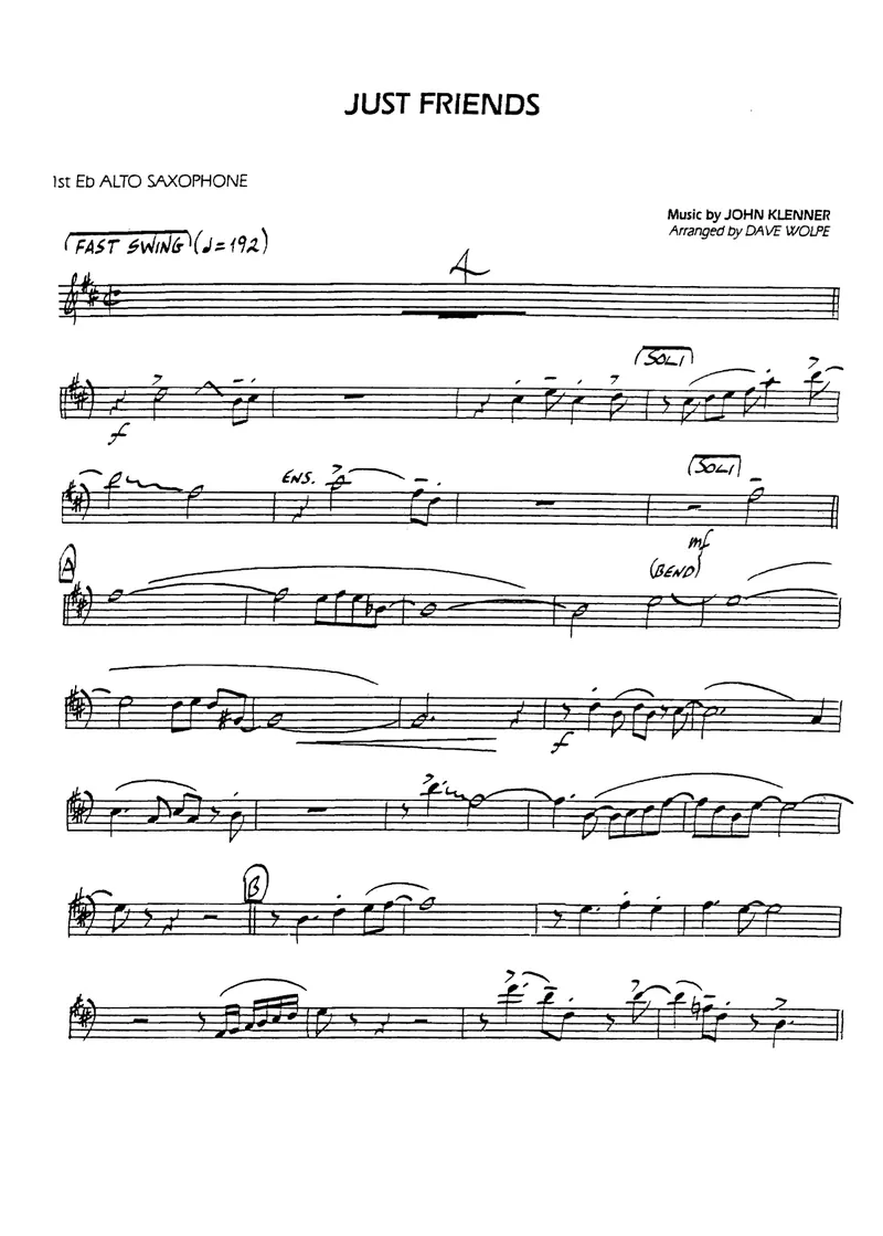 Just Friends score preview