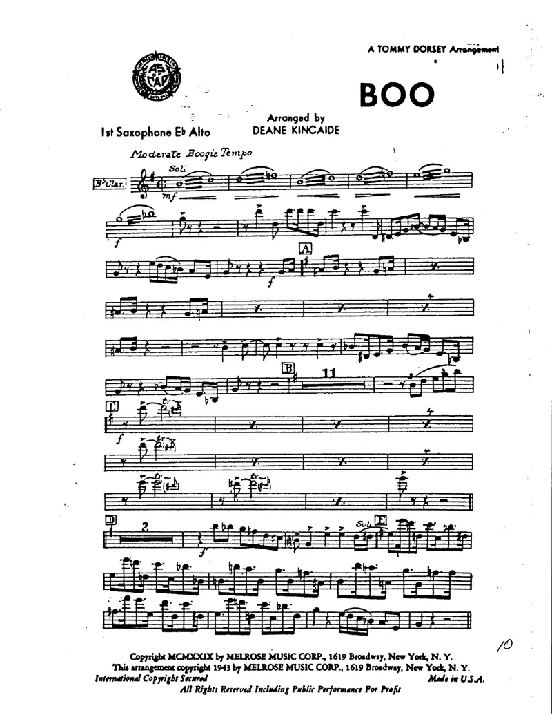 Boogie Woogie score preview
