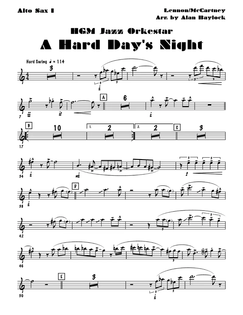 A Hard Day's Night score preview